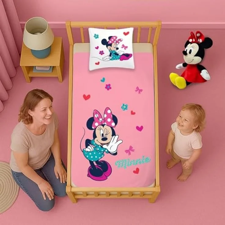 Disney Minnie Mouse Babybettwäsche Minnie Mouse Babybettwäsche "Zauberhafte Minnie" in Rosa, 100% Baumwo – Bild 2