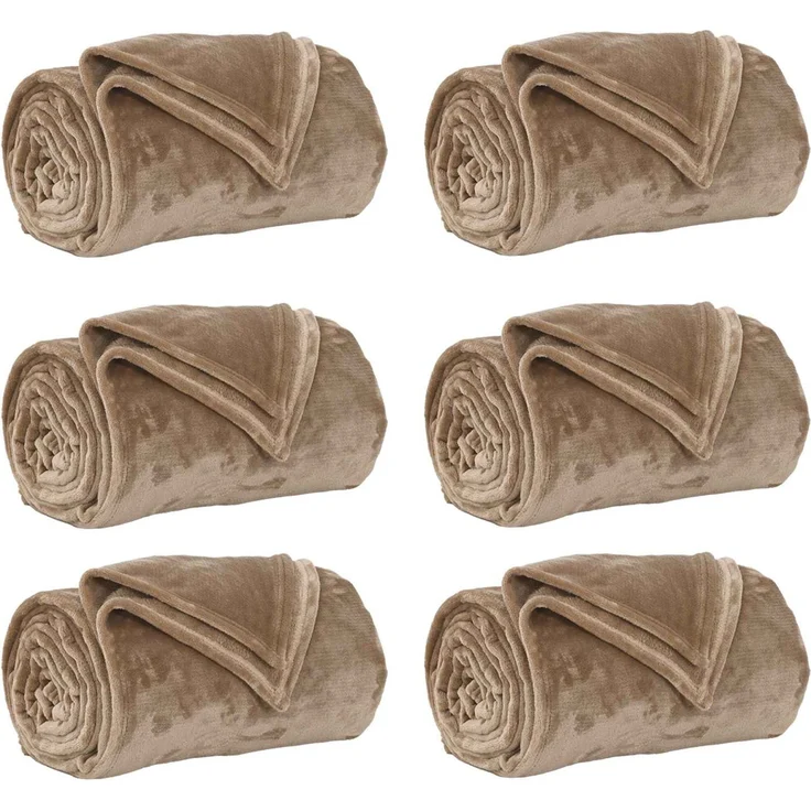 vidaXL Wohndecken 6 stk. Kamel 270 x 240 cm 10,11 kg Fleece 42016796 – Bild 2