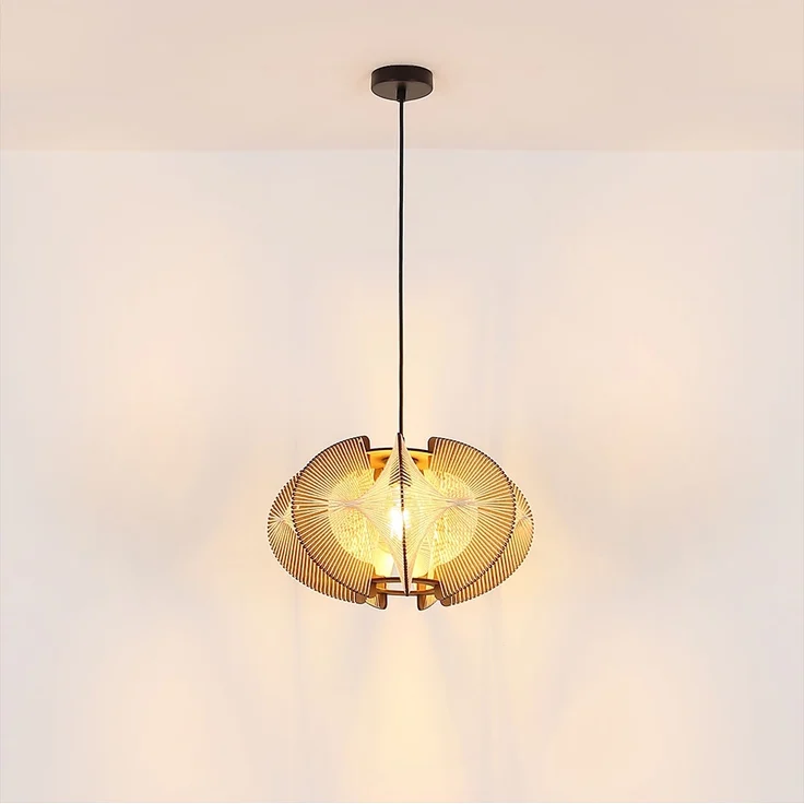 Hängeleuchte, Hanf, MDF, naturfarben, 1 flammig – Bild 8