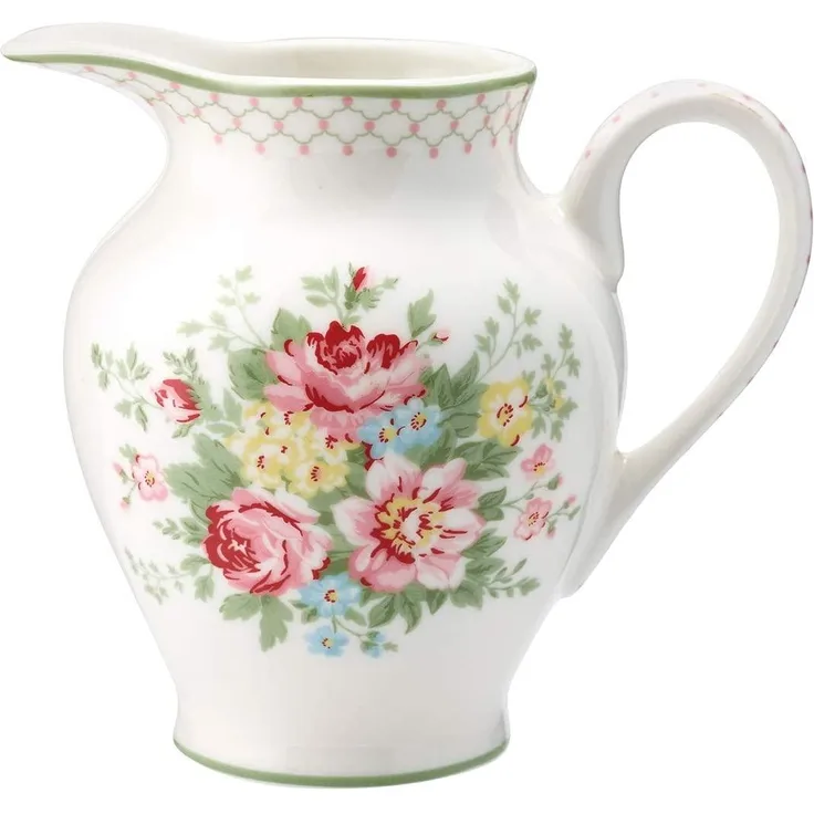 Greengate Aurelia Milchkännchen Rund White 0,3 L Pink