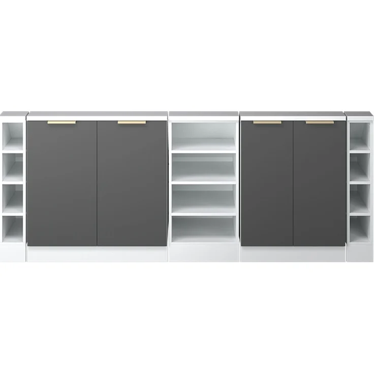 Küchenschrank für Dachschrägen R-Line Anthrazit-Gold/Weiß 210 cm 5er Set Vicco – Bild 3