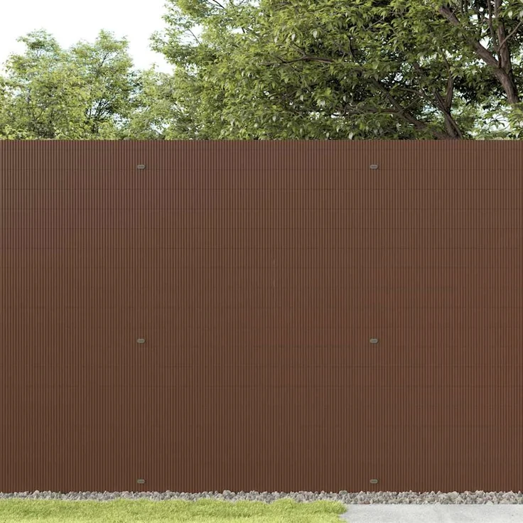 vidaXL Gartenzaun Doppelseitig Braun 1,8x3 m PVC 42002621 – Bild 3