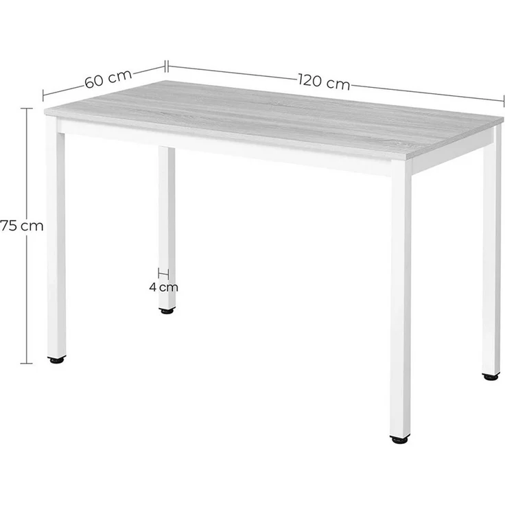 Home Collective Esstisch Esszimmertisch quadratisch Holztisch Küchentisch Modern 120x60x75 cm, Esszimmer Wohnzimmer Rustikal-Eiche mit schwarzen Beinen aus Metall – Bild 3