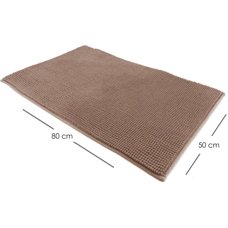 heimtexland Badematte Badvorleger Chenille Badteppich Duschvorleger, rutschhemmend beschichtet, Fußbodenheizung geeignet, schnell trocknend, strapazierfähig, fußbodenheizungsgeeignet, rutschfest, saugstark, Polyester, rechteckig, 50x80 cm, Hochflor, su... – Bild 2