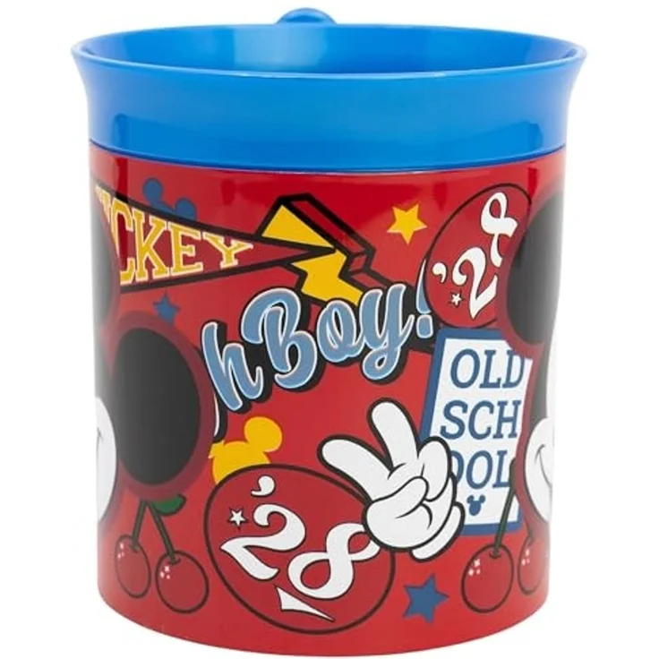 Disney Mickey Mouse Becher Mikrowellengeeigneter Kunststoffbecher 400 ml – Motivbecher für Kinder – Bild 2