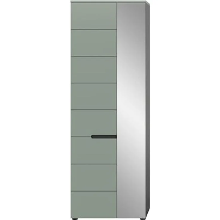 Garderobenschrank >Canu< in Basalt Grau / Smoke Green - 190x65x37cm (BxHxT) – Bild 4
