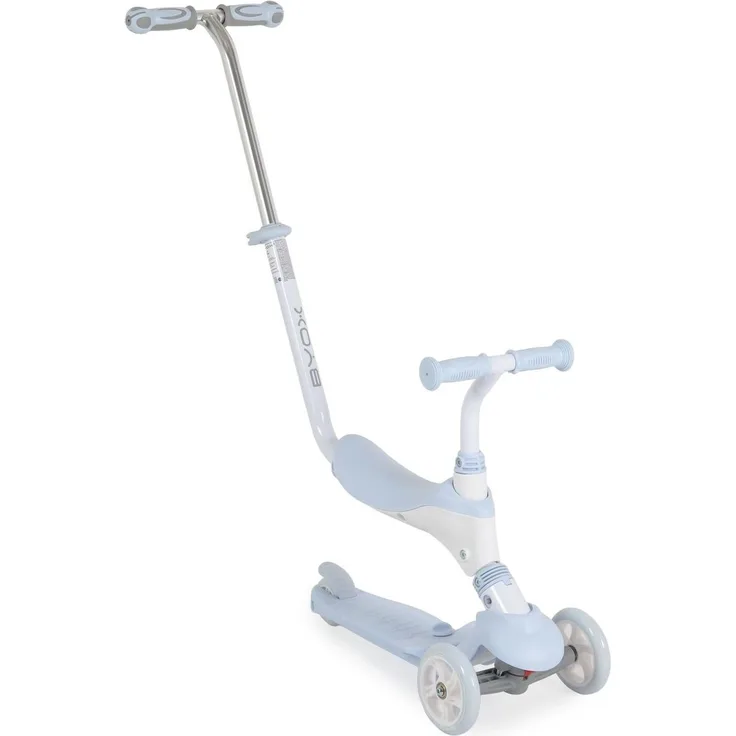 Byox Kinderroller Tristar 3 in 1 Roller Rutscher Schiebestange PU Räder ABEC-5 hellblau