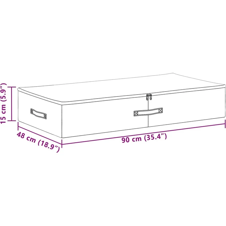 vidaXL Aufbewahrungsbox 6 stk. Vliesstoff 90 x 48 x 15 cm 64,8 L Creme 42024617 – Bild 11