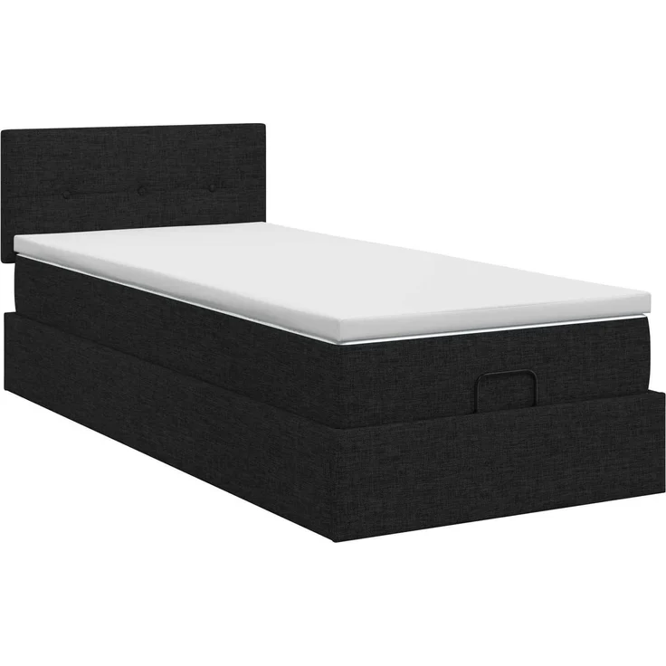 vidaXL Ottoman Bett mit Matratze Schwarz 100 x 200 cm Stoff 3456304 – Bild 4