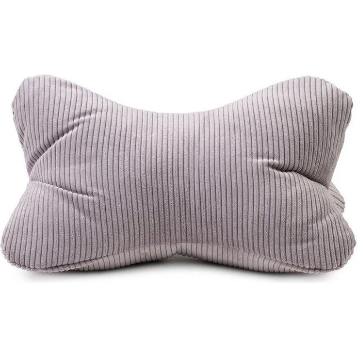 Gözze - Leseknochen Capri, Nackenkissen in Feincord-Optik, Lese- und Relaxkissen für Nacken und Rücken, 40x25 cm - Silber – Bild 4