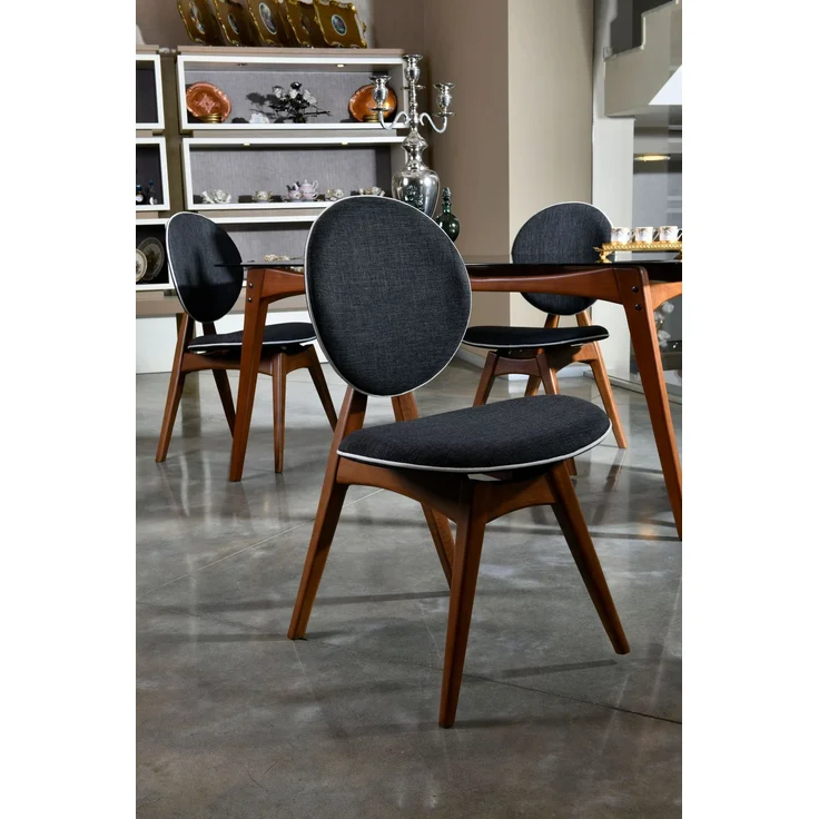 Skye Decor 'Touch v2 - Anthracite' Stuhlset (2-teilig), Walnuss / Anthrazit, 54 x 93 x 55 cm – Bild 3