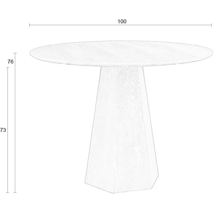 Zuiver Esstisch Pilar Rund aus Eschenfurnier in Beige, Ø100 cm, 100x100x76 cm – Bild 8