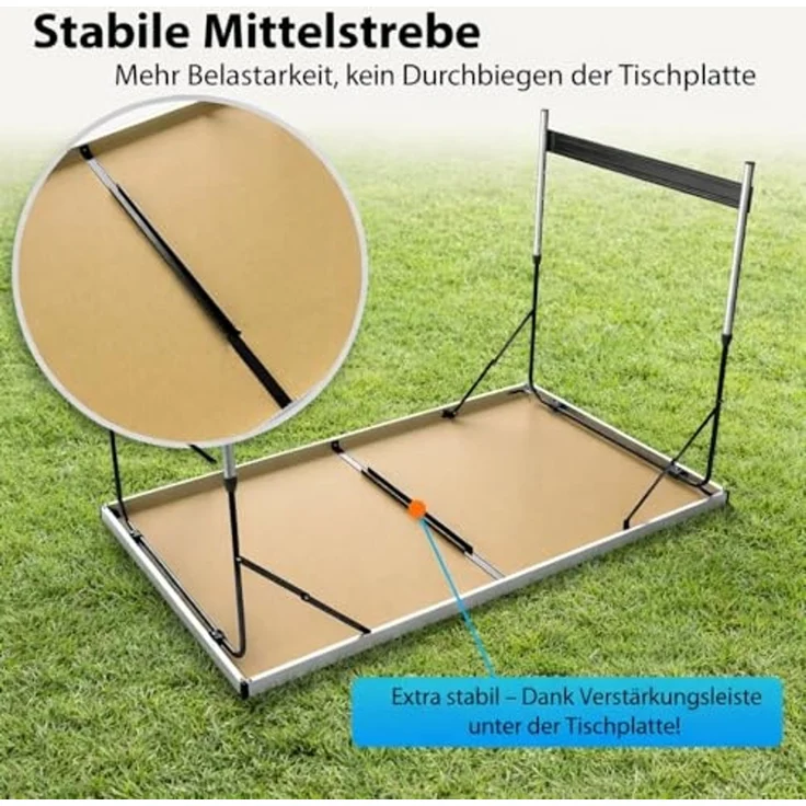 BigDean Klapptisch Stabiler Multifunktionaler höhenverstellbarer klappbarer Campingtisch (Packung, 1-St, Klapptisch), 4-fach Höhenverstellbar, 30kg Belastbar, 0,6qm Fläche – Bild 4