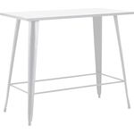 Oviala Hochtisch, rechteckig, Weiß, Metall, 60x101x120 cm, wetterfest für 6 Gäste