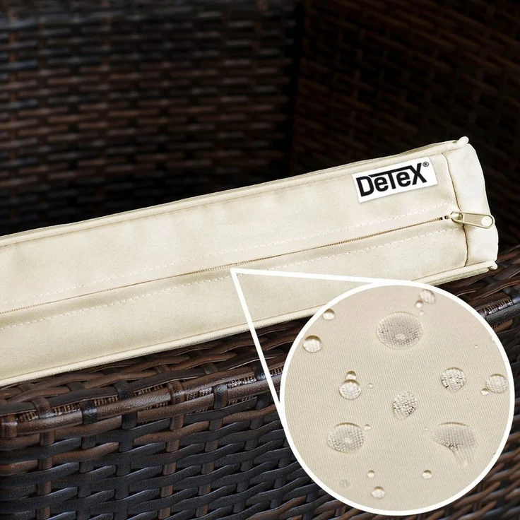 Casaria Garten-Essgruppe Palermo, (9-tlg), 8 Personen Polyrattan inkl. 7cm Auflagen Akazie Holz Wetterfest – Bild 3