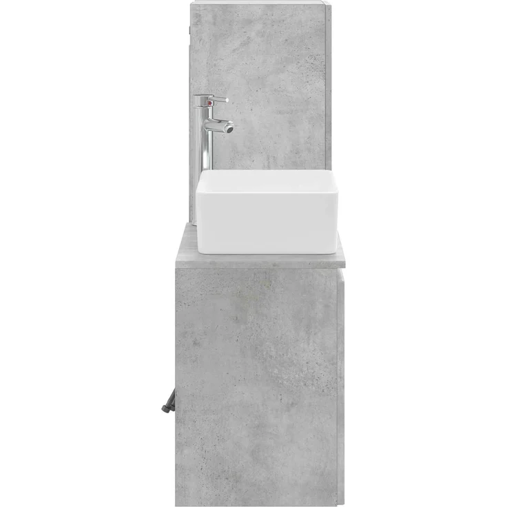 vidaXL Badezimmerschrank-Set 2 stk. Betongrau 33 x 34,5 x 100 cm 3406126 – Bild 4