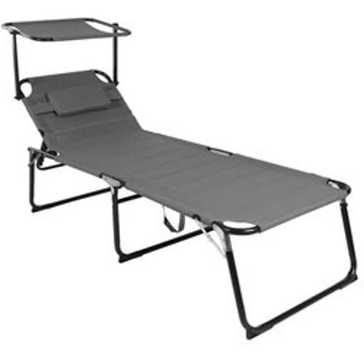 Mojawo Doppelliege XXL Aluminium verstellbare Gartenliege mit Dach L200xB70cm – Bild 5