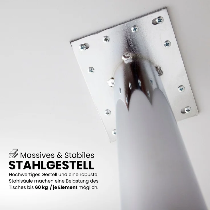 bümö Konferenztisch oval 320x160 cm großer Besprechungstisch in Asteiche, Besprechungstisch mit Chromfüßen, Meetingtisch für 8 Personen, Tisch für Besprechungsraum & Meeting, SETK3-R-C – Bild 2