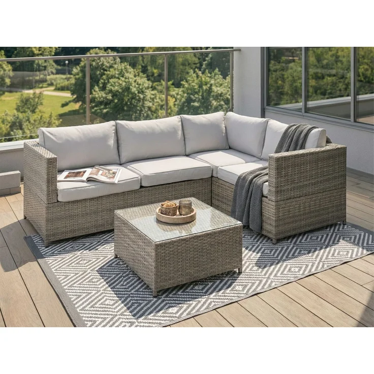 Outdoor Kissenbezug Set AVOLA Hellgrau – Bild 3