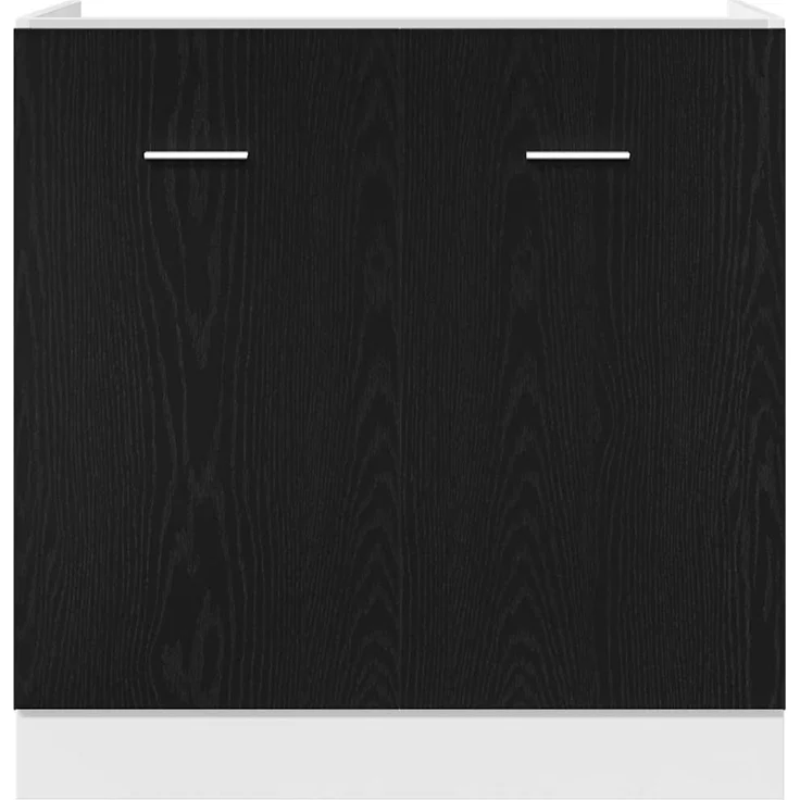 vidaXL Unterschrank für Spüle Schwarz Eiche 80x46x81,5 cm Holzwerkstoff 863227 – Bild 6