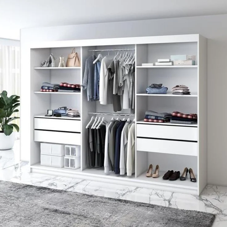 A&J MöbelLand GmbH Schiebetürenschrank VILANO mit 4 Schubladen und Spiegel (TOP ANGEBOT! Geräumiger Schrank mit einer Breite von 200 cm und Spiegel, ideal zur Aufbewahrung von Kleidung und Accessoires. 4 Schubladen und viel Stauraum. TOP PRODUKT! Wähle... – Bild 2