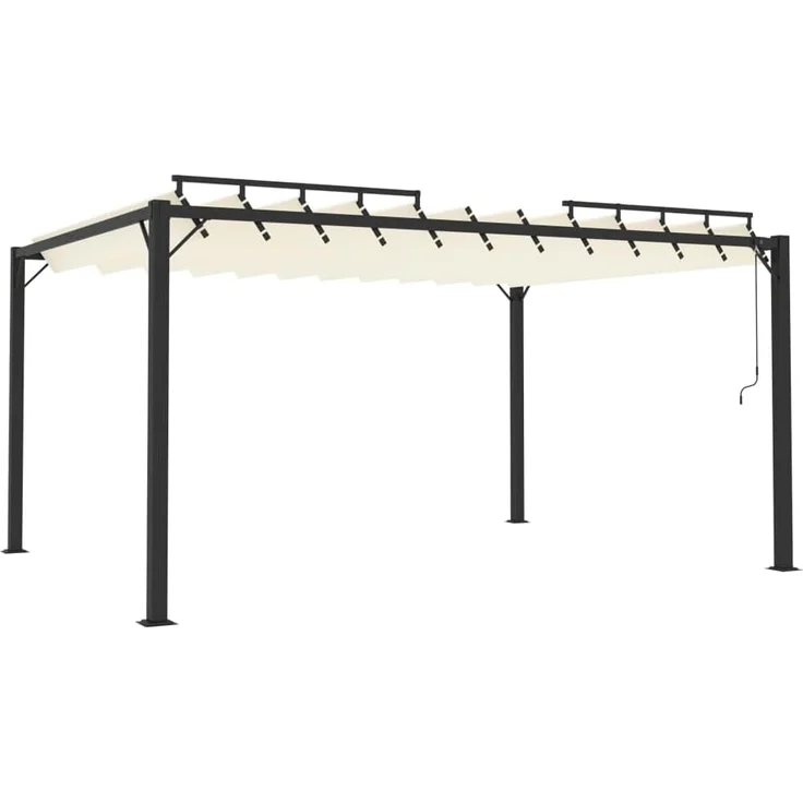 vidaXL Pergola mit Lamellendach 3x4 m Creme Stoff und Aluminium 313927 – Bild 2