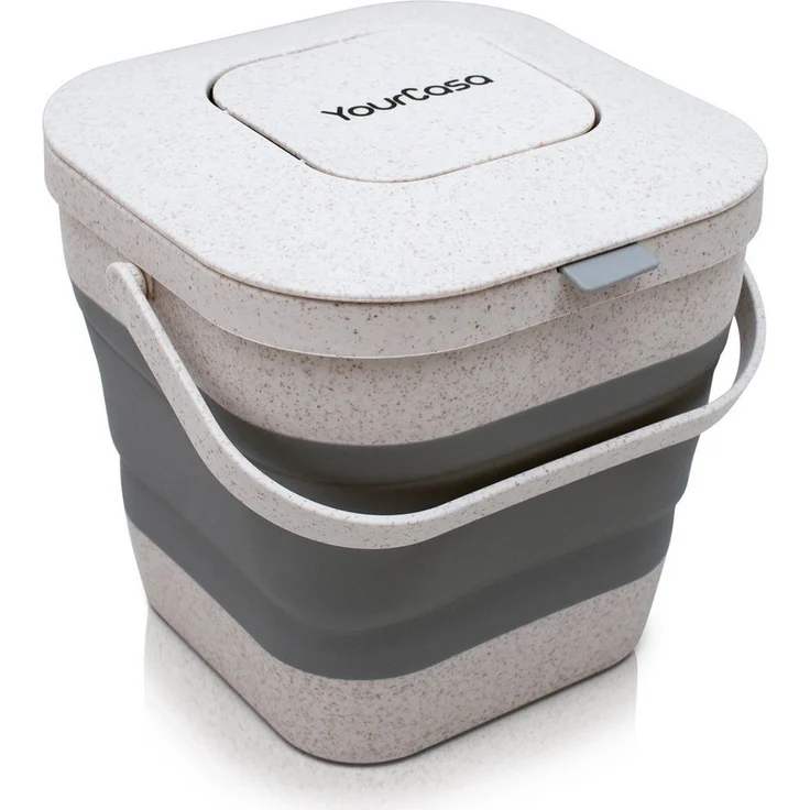 YourCasa Biomülleimer YourCasa® Biomülleimer Küche klein 4L nachhaltig mit Akivkohlefilter, Fassungsvermögen 4L, nachhaltige Materialien – Bild 1