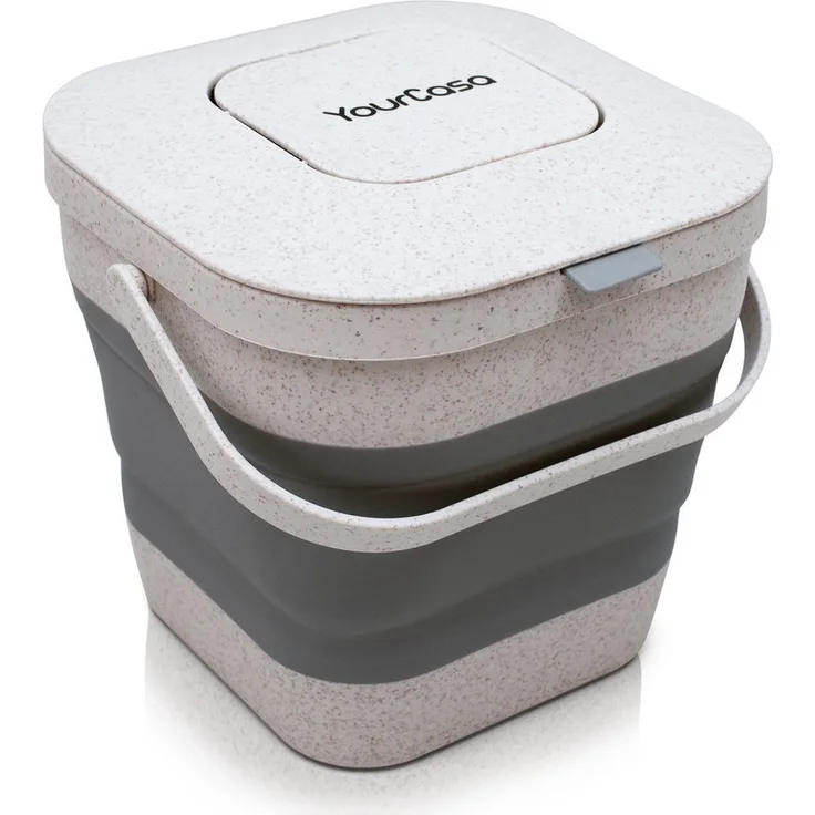 YourCasa Biomülleimer YourCasa® Biomülleimer Küche klein 4L nachhaltig mit Akivkohlefilter, Fassungsvermögen 4L, nachhaltige Materialien