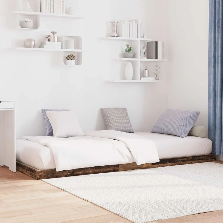 vidaXL Bodenbettrahmen, Altholz Braun, 86,5x190 cm – Bild 3