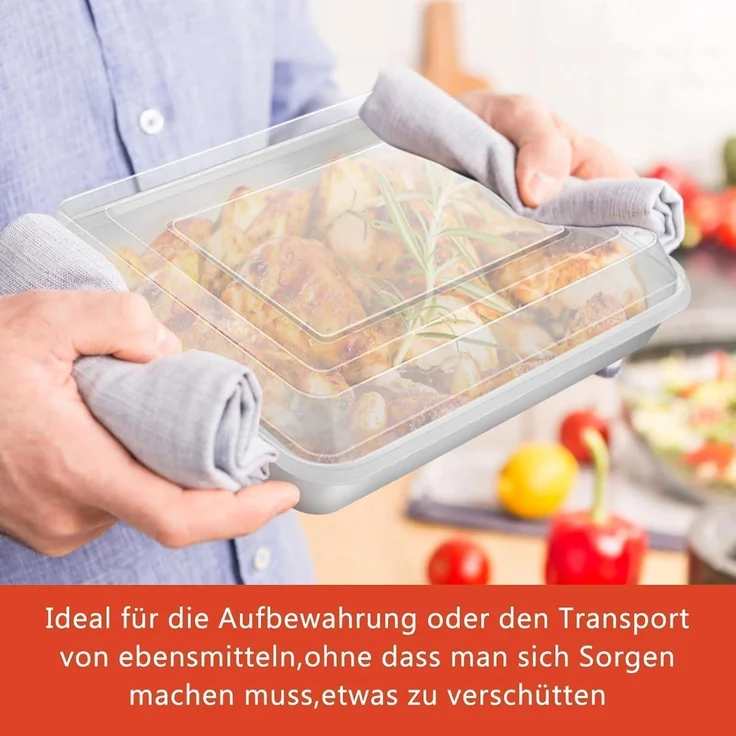 Homikit Edelstahl Backblech mit Deckel 26,5x20,5x4,7 cm Ghostwriter – Bild 7