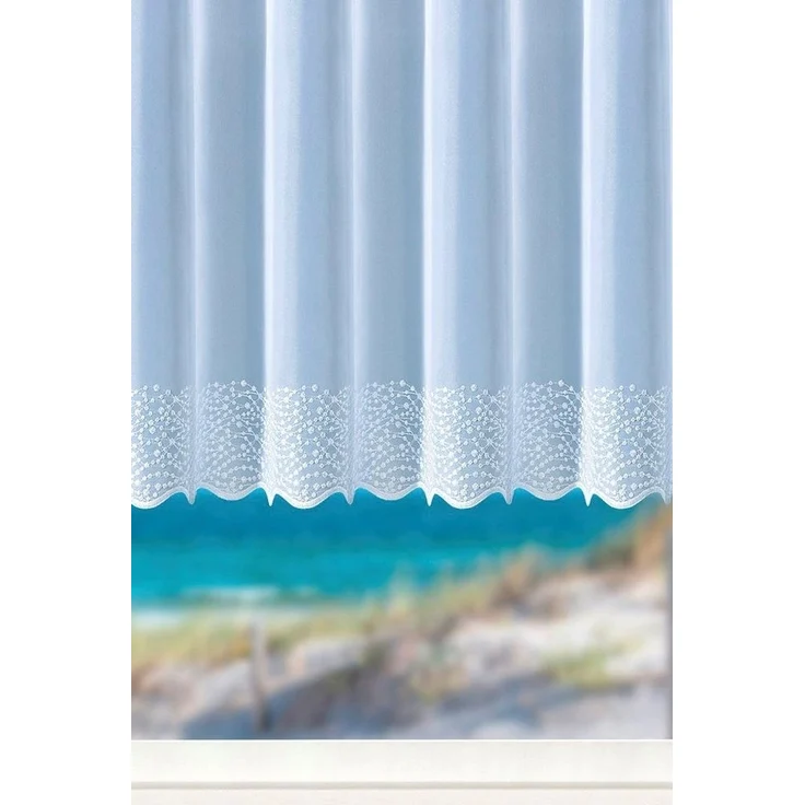 Weckbrodt Gardine Duisburg (1 St), Kräuselband, transparent, Voile, echte Stickerei, Voile, transparent, Bordüre, Kante, gebogt, Store – Bild 2