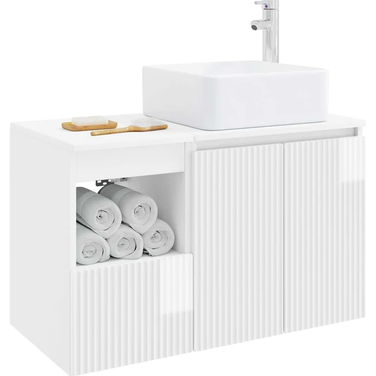 vidaXL Badezimmerschrank-Set 2 stk. Hochglanz Weiß 79,5 x 41 x 80 cm 3404048 – Bild 3