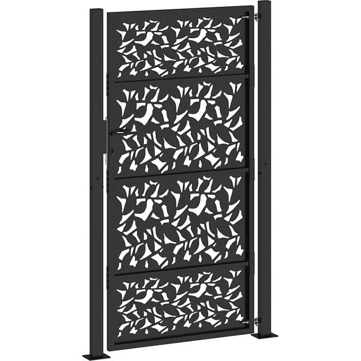 vidaXL Gartentor Schwarz 100x175 cm Stahlblatt-Design 4100962 – Bild 6
