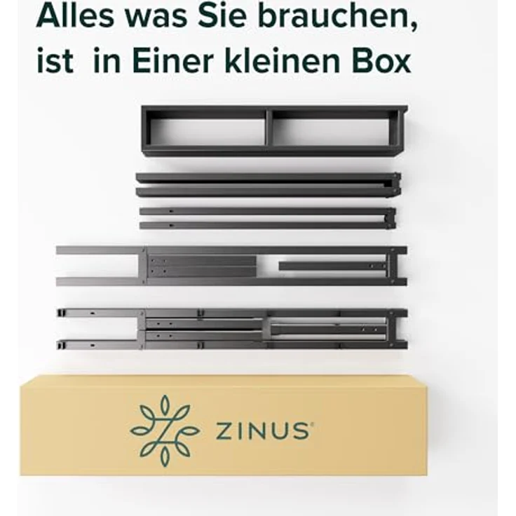 Zinus Justin Bett 90x200 cm - Höhe 36 cm mit Stauraum unter dem Bett - Metall Plattform Bettgestell - Schwarz – Bild 9