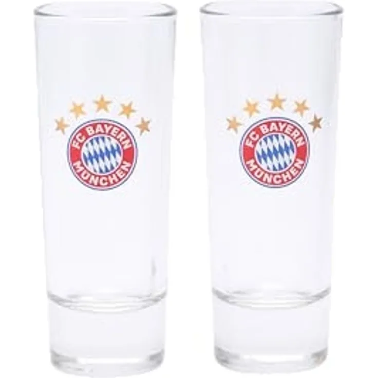 FC Bayern München Gläser-Set Schnapsglas 2er-Set I Durchsichtig, Glas