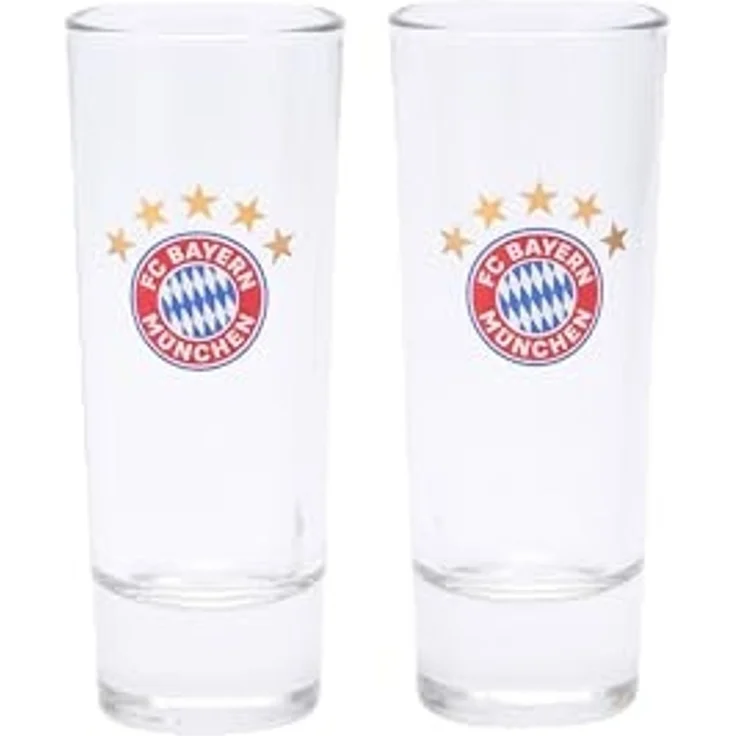FC Bayern München Gläser-Set Schnapsglas 2er-Set I Durchsichtig, Glas – Bild 1