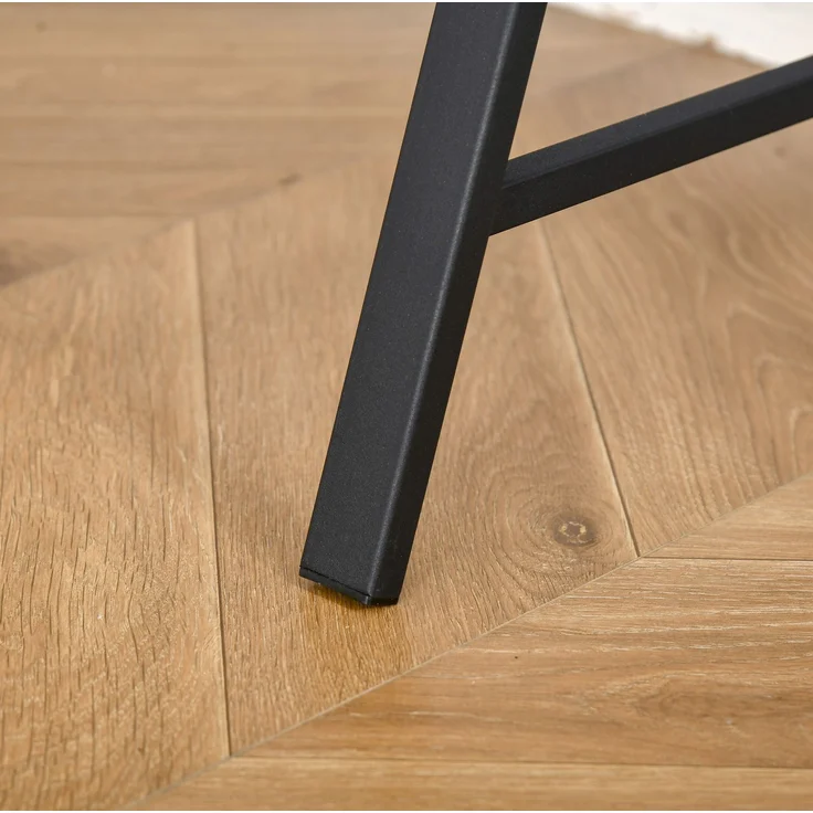 Schreibtisch aus MDF mit Ablage und Kabeldurchlass, 84x45x85 cm, Schwarz – Bild 6