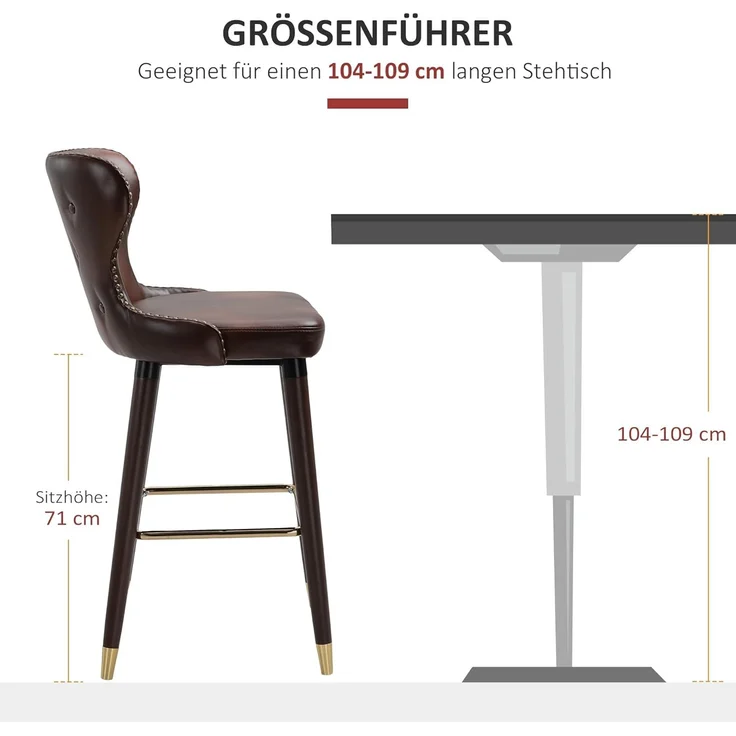 HOMCOM Barhocker Barhocker im 2er Set – Bild 8