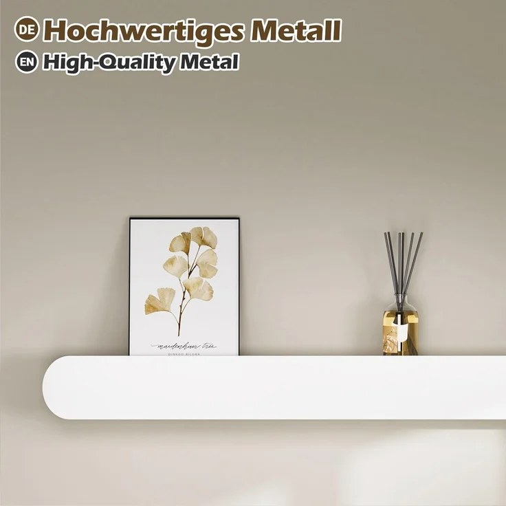 Yorbay Wandgarderobe mit Ablagebrett, Garderobenleiste aus Metall, 6 verdeckte Garderobenhaken – Bild 6