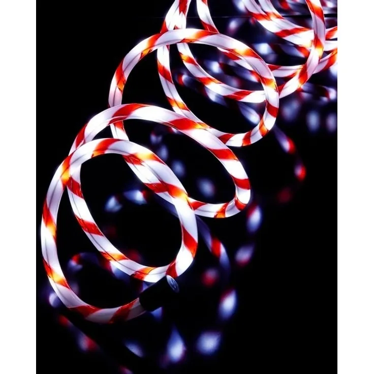 GartenHero LED-Lichterkette LED Lichterschlauch 6m 120 LEDs Zuckerstangenoptik Lichterkette