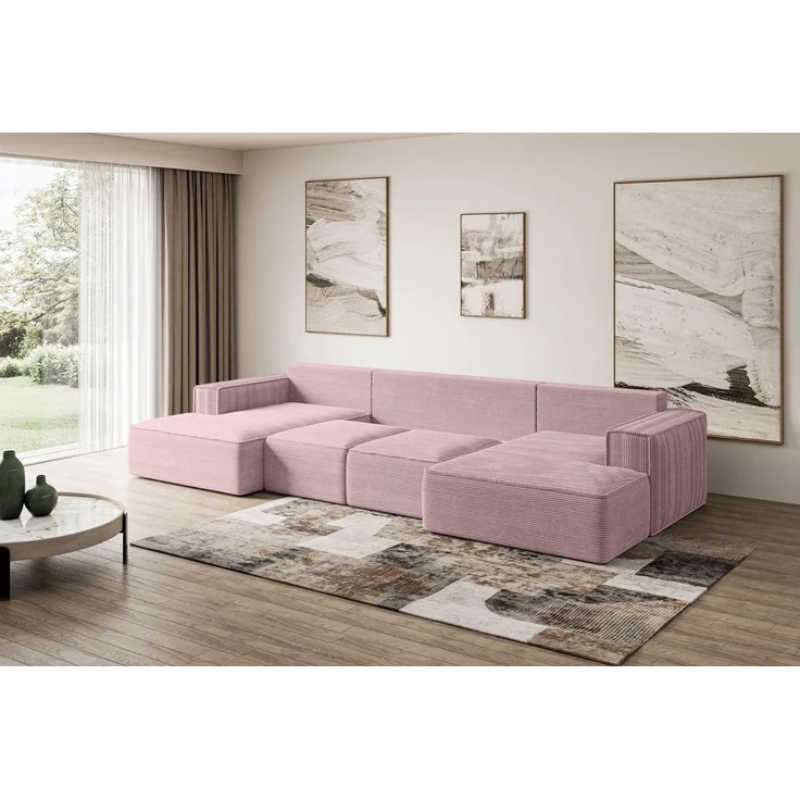 ALTDECOR Wohnlandschaft SIERRA-U-S, Couch mit Schlaffunktion, Wohnzimmer - Wohnlandschaft, Corner Sofa Bett Eckcouch Couch L-Form Schlafcouch Ausziehbar – Bild 4