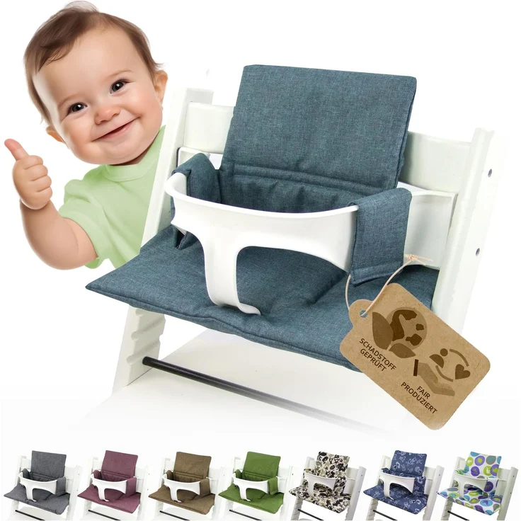 Ersatzbezug Sitzkissen kompatibel mit Stokke Tripp Trapp (org. olive) | Bezug Kissen-Set Sitzverkleinerer, Mod. 2