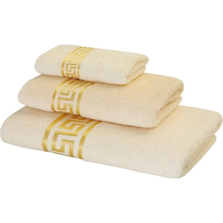 Belle Arti Handtücher Luxus Mäander Gästetücher Badetücher Duschtücher Saunatücher in Set, (2-St), schwarz, weiss, beige, rot, gold, 100% Baumwolle, Frottee, eingestickt – Bild 4