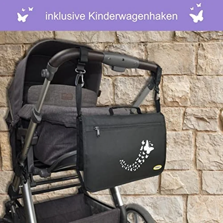 PUNALU Wickelauflage Große Wickelunterlage für unterwegs inkl. 2 Kinderwagenhaken, Hochwertige Materialien – Bild 6