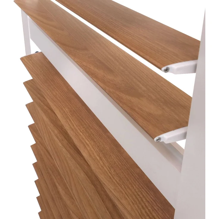 Lamellenwand für Pergola HWC-P65, Lamellenpaneel Modul Paneel Seitenwand, Aluminium 220x68cm Holzoptik ~ weiß – Bild 4