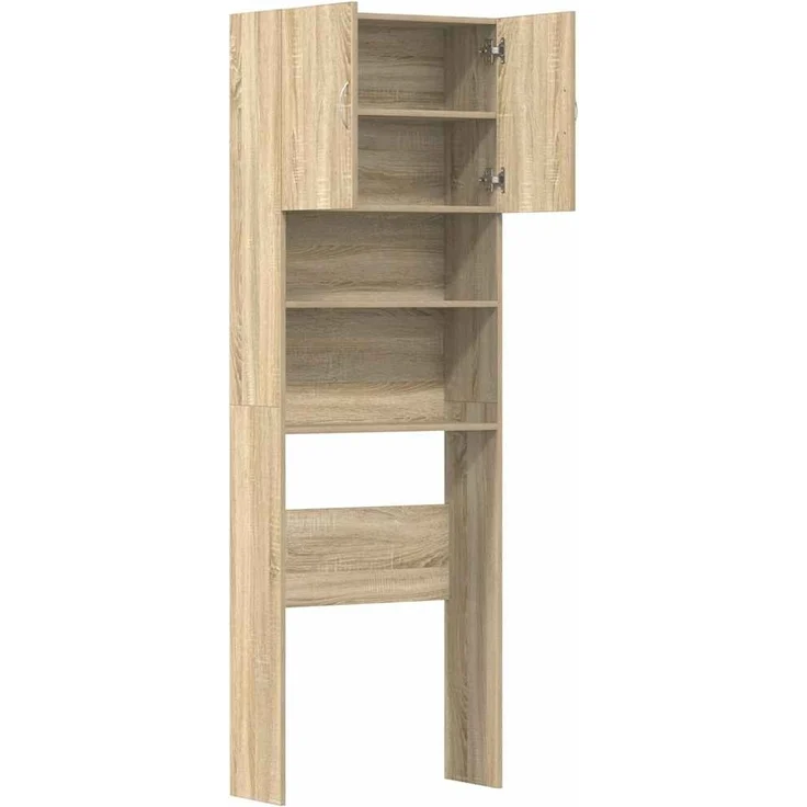 vidaXL Waschmaschinenregal Sonoma-Eiche 64x24x190 cm Holzwerkstoff 859129 – Bild 5