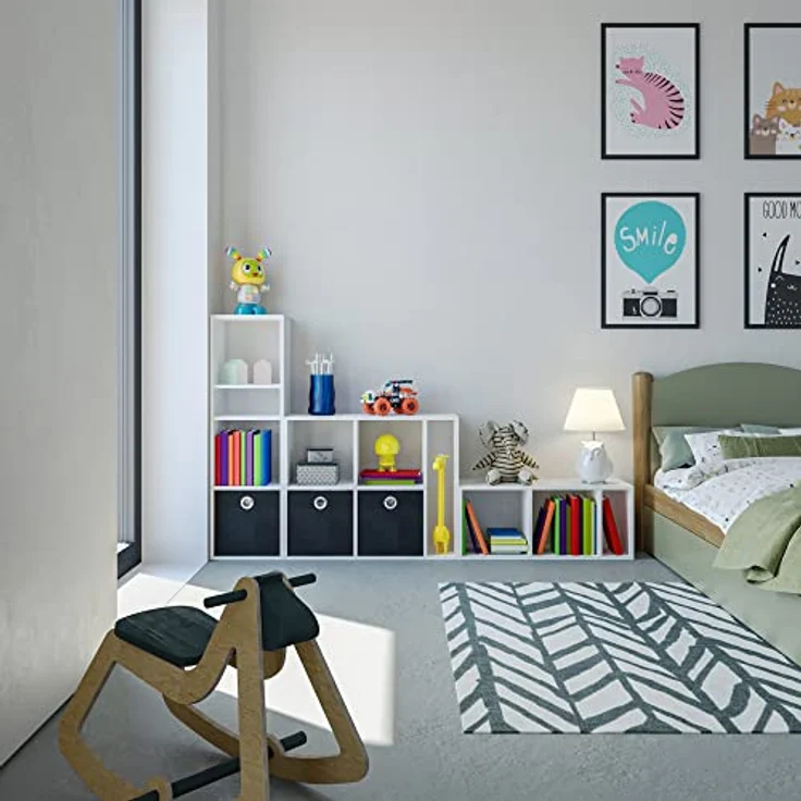 KOMTO Bücherregal RIM2 Regal Klein Standregal Würfelregal Büroregal, Bücherschrank für Kinderzimmer Regal Wohnzimmer 33,8 х 30,7 х 80,4 cm – Bild 9
