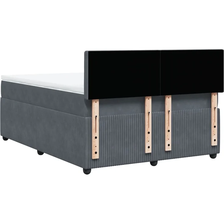 vidaXL Boxspringbett mit Matratze Dunkelgrau 140x190 cm Samt 3287747 – Bild 10