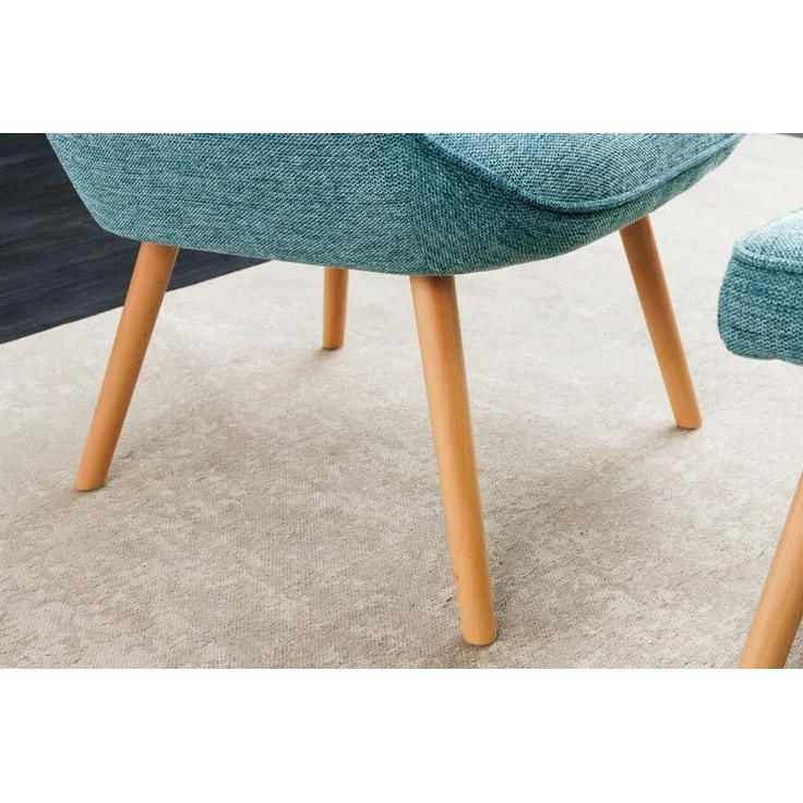 riess-ambiente Sessel SCANDINAVIA blau / natur (Einzelartikel, 1-St), Wohnzimmer · Stoff · Massivholz · mit Armlehnen · Scandinavian Design – Bild 8