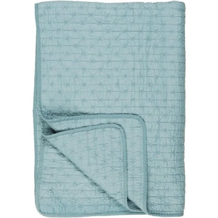 Ib Laursen - Decke Quilt Tagesdecke Überwurf 180x130cm Blau Kreuzstiche 07961-13 – Bild 3
